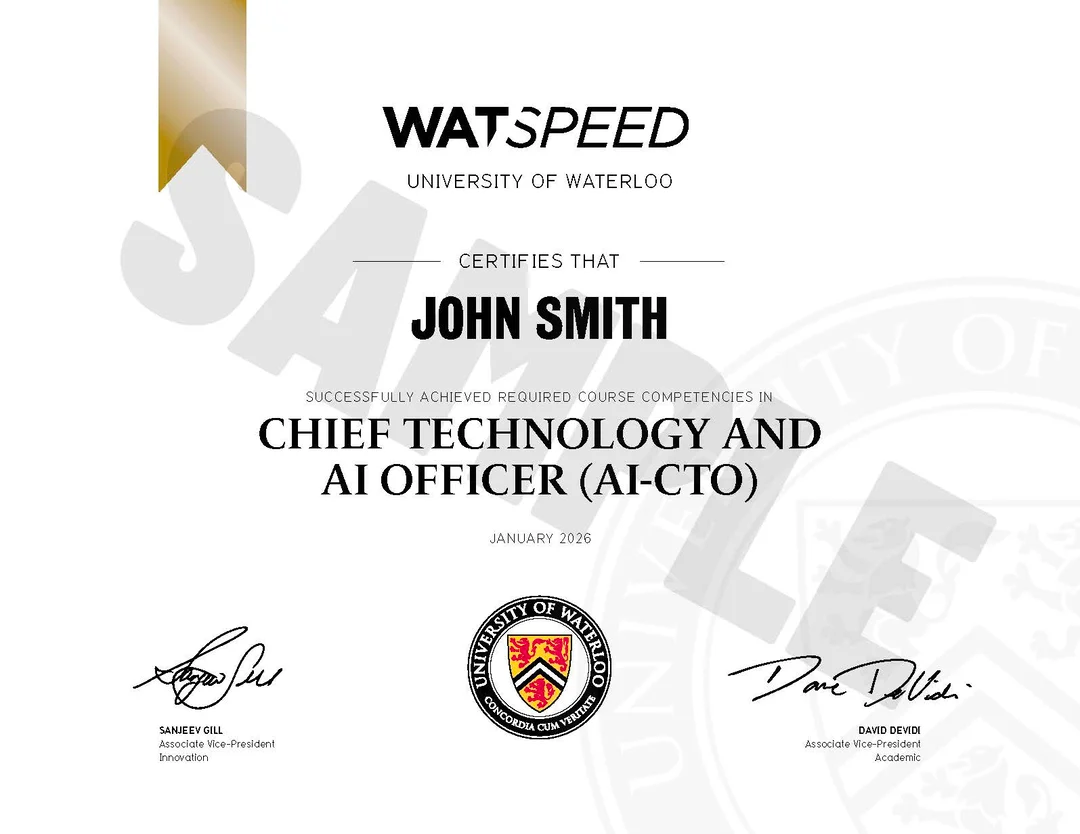 Chief Technology and AI Officer Program certificate